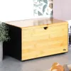 Przestronny pojemnik na chleb z bambusa i czarnego metalu, Podgląd zdjęcia produktu 2