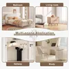 Collage of four different room settings showcasing a white side table in a bedroom, living room, hallway, and study. Produktbild-Vorschau