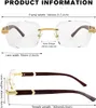 OD Rahmenlose, randlose, rechteckige Sonnenbrille für Damen Produktbild-Vorschau 5