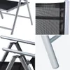 4x Chaises de jardin à dossier haut argent aluminium Voir les images du produit 4