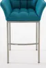 Barhocker HLO-CP1 E Stoff mit 4-Fuß Gestell  türkis Produktbild-Vorschau 6