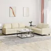 vidaXL 2-tlg. Sofagarnitur mit Kissen Creme Kunstleder Produktbild-Vorschau 2