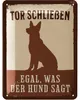 LANOLU retro Blechschild Hund, TOR SCHLIEßEN, Deko Hund Produktbild-Vorschau 1
