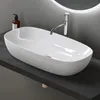 doporro Lavabo da Appoggio in Vetroceramica Bianco Lucido Anteprima dell’immagine prodotto 1