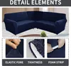 Topchances Velvet Sofa Cover L Shape 5 Seater Corner Sofa Náhled obrázku produktu 5