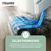 Close-up of a wet/dry vacuum cleaner's internal water flow system, with text overlay describing its self-cleaning function. Náhľad obrázku produktu