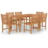 The Living Store 7-tlg. Garten-Essgruppe Massivholz Teak Produktbild-Vorschau 2