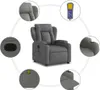 vidaXL Sedia da massaggio in tessuto grigio scuro Anteprima dell’immagine prodotto 6