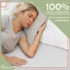 A woman sleeping on a pillow, with marketing text overlayed. Produktbild-Vorschau