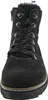 A close-up, front-facing view of a black leather boot with laces and fur trim. Anteprima dell’immagine prodotto