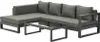 A sectional outdoor sofa set with a coffee table, displayed on a white background. Produktbild-Vorschau