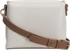 A white handbag with a brown strap is shown against a white background. Náhľad obrázku produktu