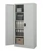 An open metal filing cabinet with shelves filled with folders and a box. Náhľad obrázku produktu