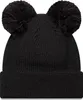 A black beanie with two pom-poms on top. Náhľad obrázku produktu