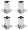 Four metal post bases are arranged in a grid on a white background. Produktbild-Vorschau