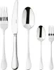 A set of five stainless steel cutlery pieces arranged on a white background. Anteprima dell’immagine prodotto