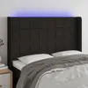 vidaXL LED Kopfteil Schwarz 147x16x118/128 cm Stoff - LED Produktbild-Vorschau 2