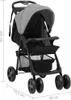 vidaXL carrozzina 3 in 1 grigio chiaro e nero acciaio Anteprima dell’immagine prodotto 7