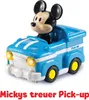 A toy Mickey Mouse in a blue pick-up truck. Produktbild-Vorschau