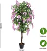 COSTWAY Kunstbaum mit Blüten, Kunstpflanze groß im Topf, Produktbild-Vorschau 6