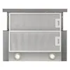 A close-up, front-facing view of a range hood's interior, showing the filters and lights. Náhľad obrázku produktu