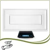 A white 3D wall panel is placed on a digital scale, which displays '64 G'. A graphic of a feather and a hand is shown below the scale. Podgląd zdjęcia produktu