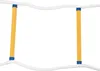 A close-up of a section of a rope ladder, showing two yellow rungs with blue caps, attached to white ropes. Náhled obrázku produktu