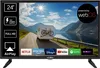 A 24-inch LED TV displaying a scenic view with a camper van, featuring various app logos and product specifications. Náhled obrázku produktu