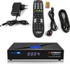 A product shot of a satellite receiver and its accessories, laid out on a white background. Produktbild-Vorschau