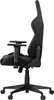 Side view of a black gaming chair with green accents. Produktbild-Vorschau