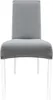 A front view of a gray chair with white legs against a white background. Náhled obrázku produktu