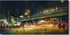 Wandbild Leinwand Bilder mit Uhr 60x30 Nacht Stadtstraße Produktbild-Vorschau 1