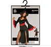 Hexenkostüm Halloween Magie Zauber Kleid Schwarz Rot Hut, Produktbild-Vorschau 8