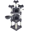 A multi-level cat tree with scratching posts, perches, and enclosed cubbies, set against a white background. Podgląd zdjęcia produktu