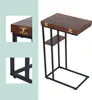 Table d'appoint pliable en forme de C, aspect bois, cadre Voir les images du produit 5