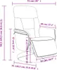 A line drawing of a recliner chair with dimensions indicated by purple lines and text. Voir les images du produit