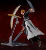 An action figure of Ichigo Kurosaki from Bleach, posed in a dynamic stance with his swords. Anteprima dell’immagine prodotto