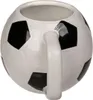A close-up, studio shot of a soccer ball-shaped mug. Náhľad obrázku produktu