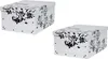 Set: 2 x Deko Karton "Barock Blumen" in Weiß mit schwarzer Produktbild-Vorschau 1