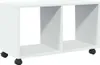 A white, two-compartment storage unit with wheels. Náhled obrázku produktu