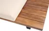 A close-up view of a section of a wooden outdoor furniture set with a beige cushion. Náhled obrázku produktu