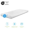 A white mattress is shown on a white background with informational icons and text below. Produktbild-Vorschau