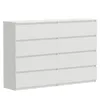 Kommode Weiß 8 Schubladen matt 140x34x100 cm extra groß Produktbild-Vorschau 1
