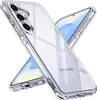 Two transparent phone cases are shown diagonally, overlapping each other, with one case revealing a phone screen. Produktbild-Vorschau