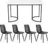 A dining table and four chairs set on a white background. Podgląd zdjęcia produktu