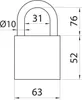 KSS61 Gusseisen-Fangvorhängeschloss, Bügelhöhe 78 mm Produktbild-Vorschau 2