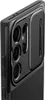 A close-up side view of a black phone case with a textured camera module cover. Podgląd zdjęcia produktu