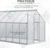 Outsunny Serre de Jardin en Polycarbonate 7,1 m? dim. 190L Voir les images du produit 4