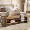 A bedroom scene with a bed, nightstand, and a bench in the foreground. Produktbild-Vorschau