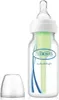 A clear studio shot of a Dr. Brown's baby bottle with its cap next to it. Produktbild-Vorschau